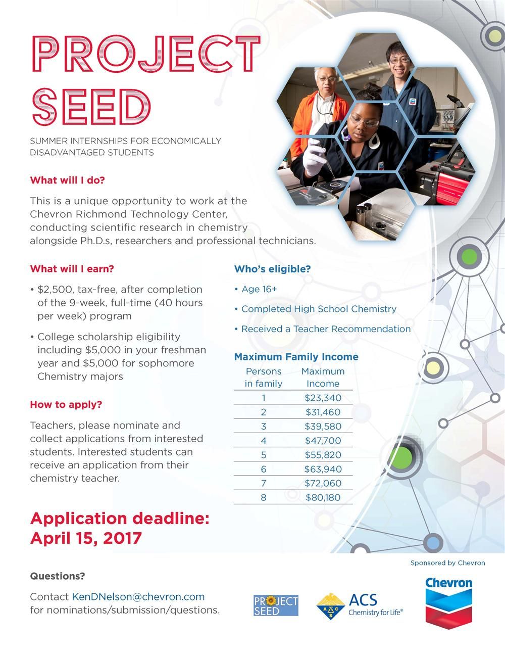 Chevron Project SEED Internship Flyer Chevron Project SEED Internship Flyer